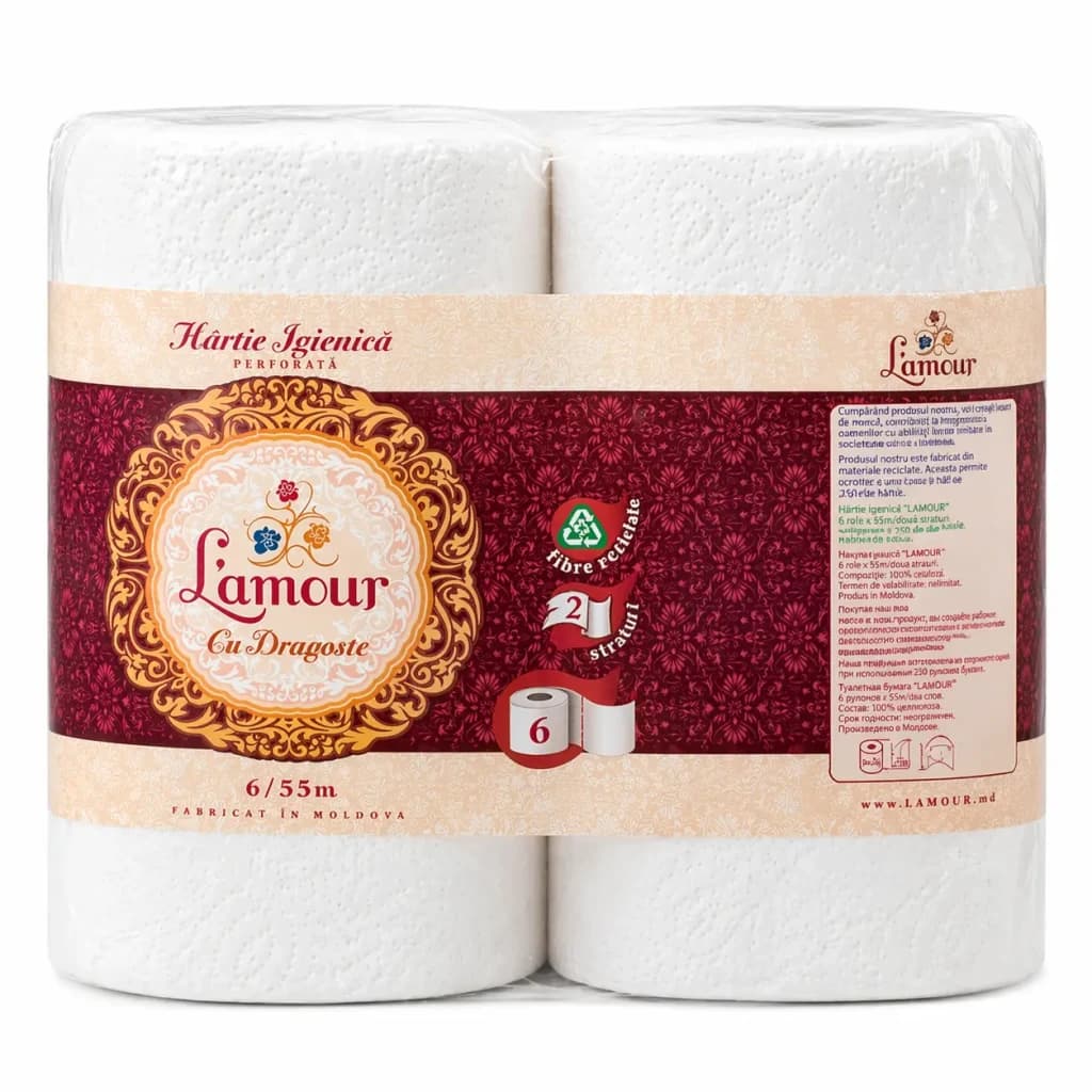 Hîrtie igienică Lamour 6/55, Set 6 bucăți”