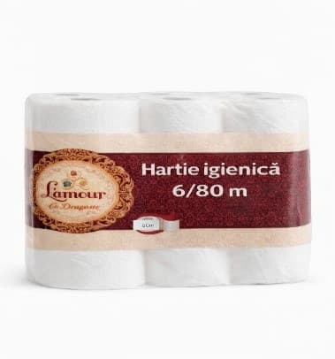 Hîrtie igienică Lamour 6/80, Set 6 bucăți”