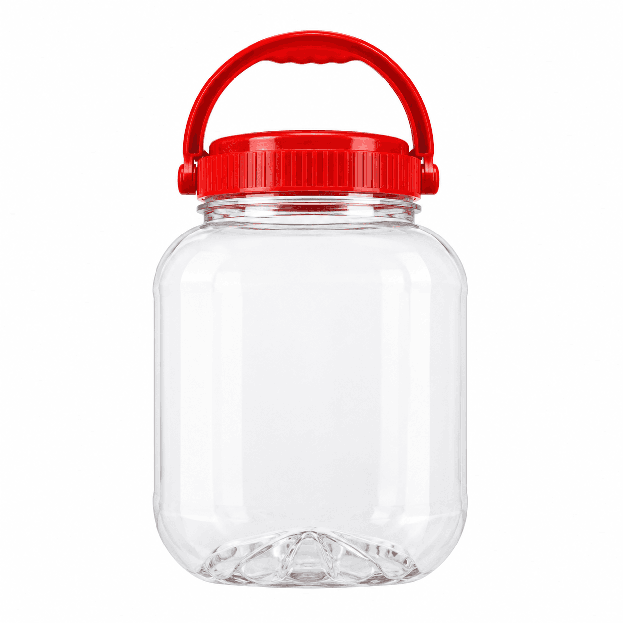 Borcan pătrat din plastic cu capac 1.8 L