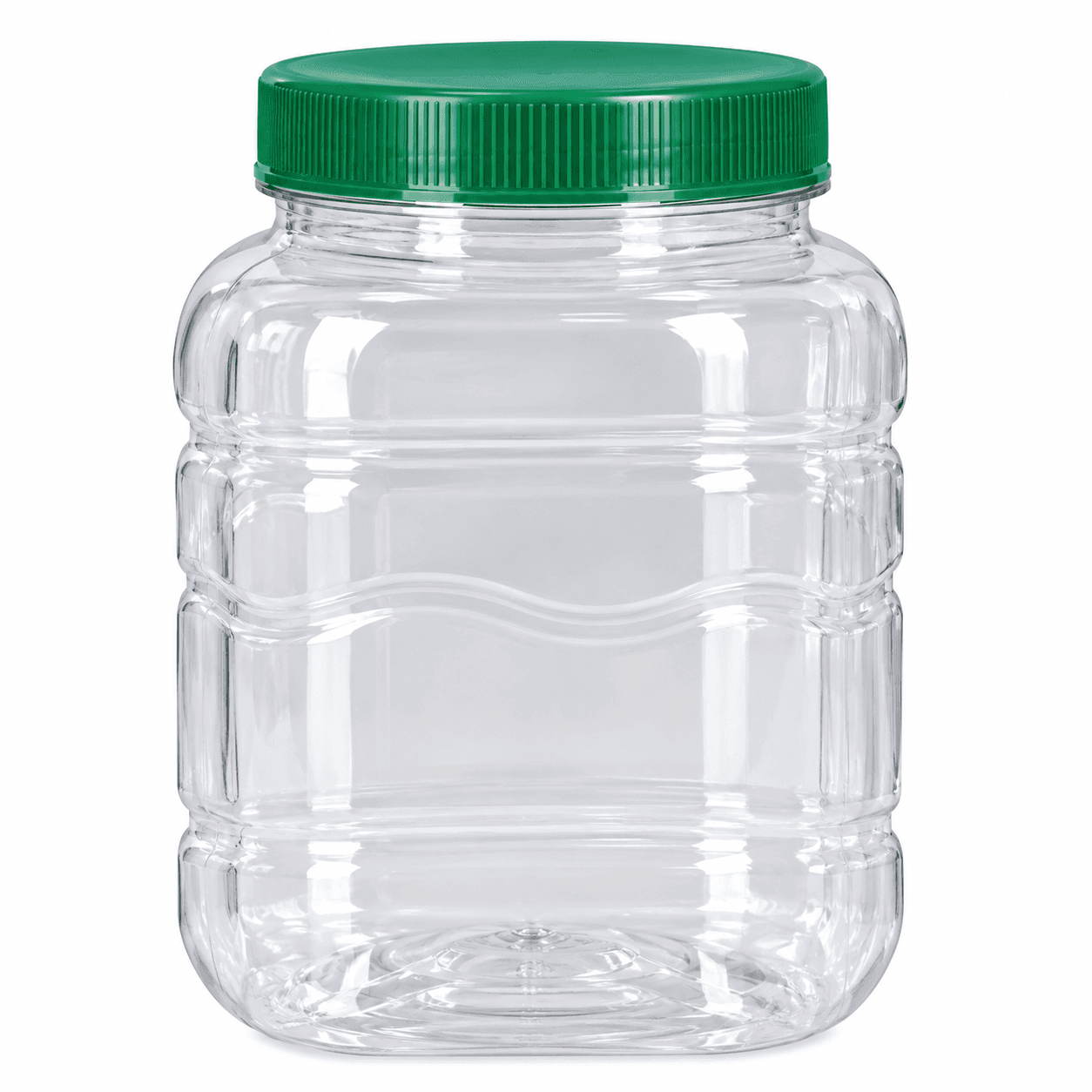 Borcan rotund din plastic cu capac 1 L