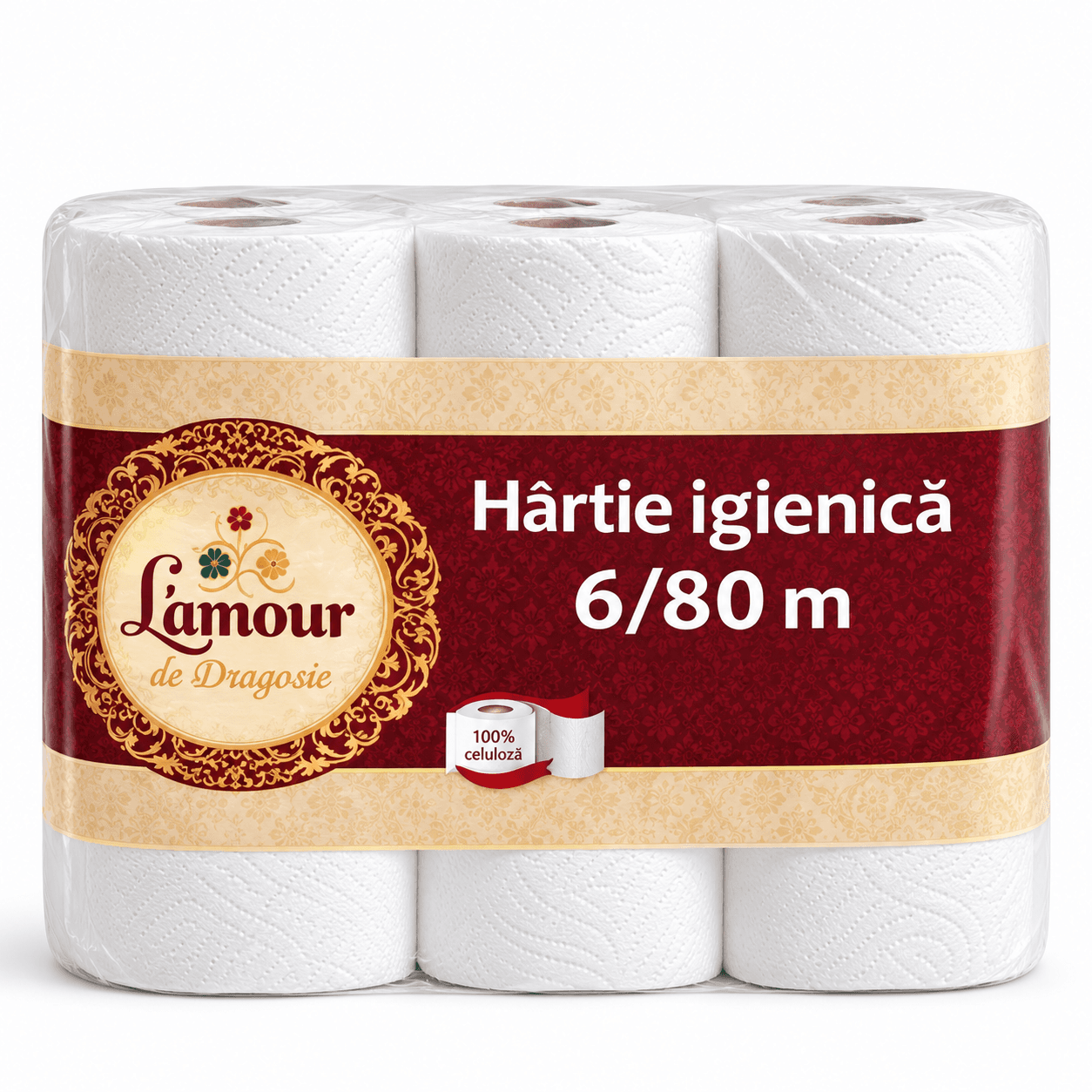 Hîrtie igienică Lamour 6/80, Set 6 bucăți”